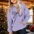 thumbnail image 1 of Cowsor Cute Hoodie for Teen Girls Trendy Bow Print Preppy Hooded Sweatshirts Kids Pullover Long Sleeve School Outfits, 1 of 7