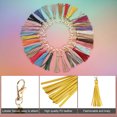 thumbnail image 4 of 10pcs Borlas de Cuero PU, Charm de Borla de 6" con Gancho Giratorio para Hacer Joyería (Dorado), 4 of 6