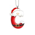 thumbnail image 2 of Santa Suit Letter Christmas Ornament, A-Z Alphabet Flat Acrylic Pendant, Personalized Initial Xmas Tree Decor, DIY Custom Name Hanging Ornament for Car Rearview Mirror, 2 of 6