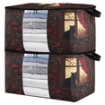 thumbnail image 2 of BZSMCE Under Bed Storage Bags With Reinforced Handles Cat Gazing at Roses Underbed Storage, 2 of 7