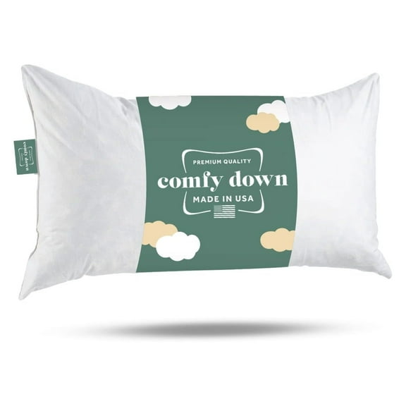 16x26 Decorative Throw Pillow Insert, Down and Fill, 100% Cotton Cover 233 Thread Count, Rectangle Pillow Insert - Made in USA (Single)