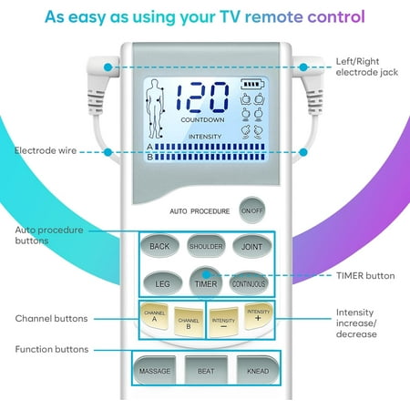 Easy@Home Professional Rechargeable TENS Unit Muscle Stimulator Tens Machine Massager, 2-Output EHE012PRO