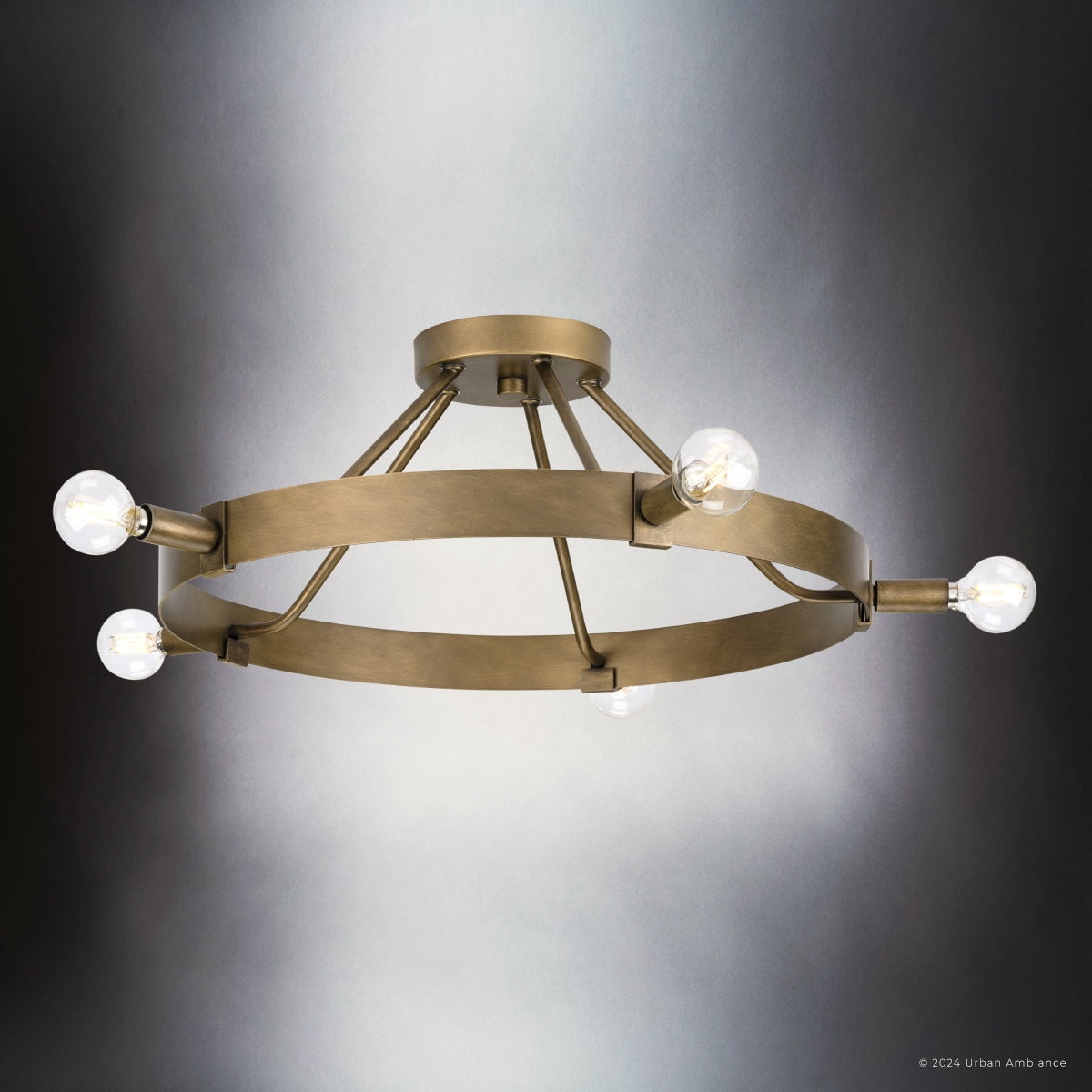 Luxury Modern Farmhouse Ceiling Light, Aged Bronze, UHP4481
