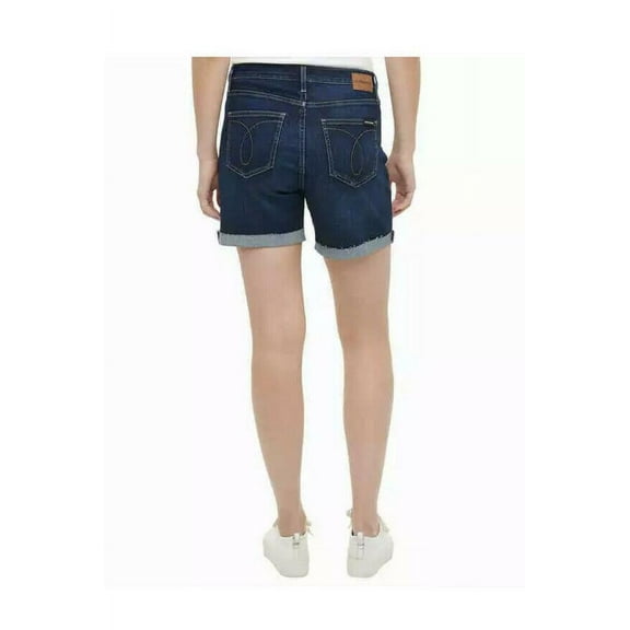 Calvin Klein Jeans Women's Roll Cuff Denim Shorts - Pacific Blue - Size 6