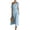 Blue, variant on Chiffon Dresses for Women Polka Dot One Shoulder Maxi Dress Tie Strap Elastic Waist Boho Sundress, S
