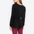 thumbnail image 3 of EGNMCR Blouses et Chemises à Manches Longues à Col Rond pour Femmes Enceintes Allaitement Col en V Manches Longues Volants Blouse Imprimée Hauts Blouse pour Femmes Enceintes, 3 of 9