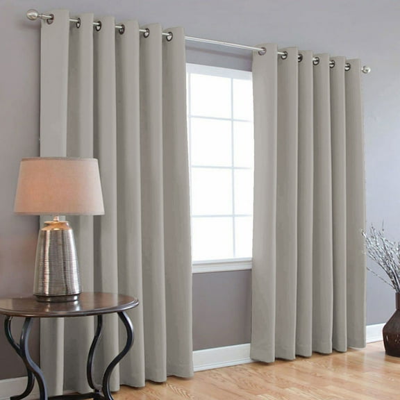 Cortinas Blackout 275cm Ancho X 215cm De Largo En 2 Paneles, 100% Microfibra Poliéster GRIS