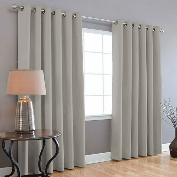 Cortinas Blackout 275cm Ancho X 215cm De Largo En 2 Paneles, 100% Microfibra Poliéster GRIS