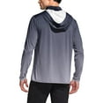 thumbnail image 4 of Aobny Oversized Mens Big and Tall Shirts Gray Hooded Sun Shirt Long Sleeve Tees Gradient Pullover Workout Shirt,L, 4 of 7