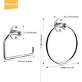 thumbnail image 3 of 3 Piece Bathroom Hardware Set, Stainless Steel Towel Ring, And Toilet Paper Holder, Silver, 3 of 5