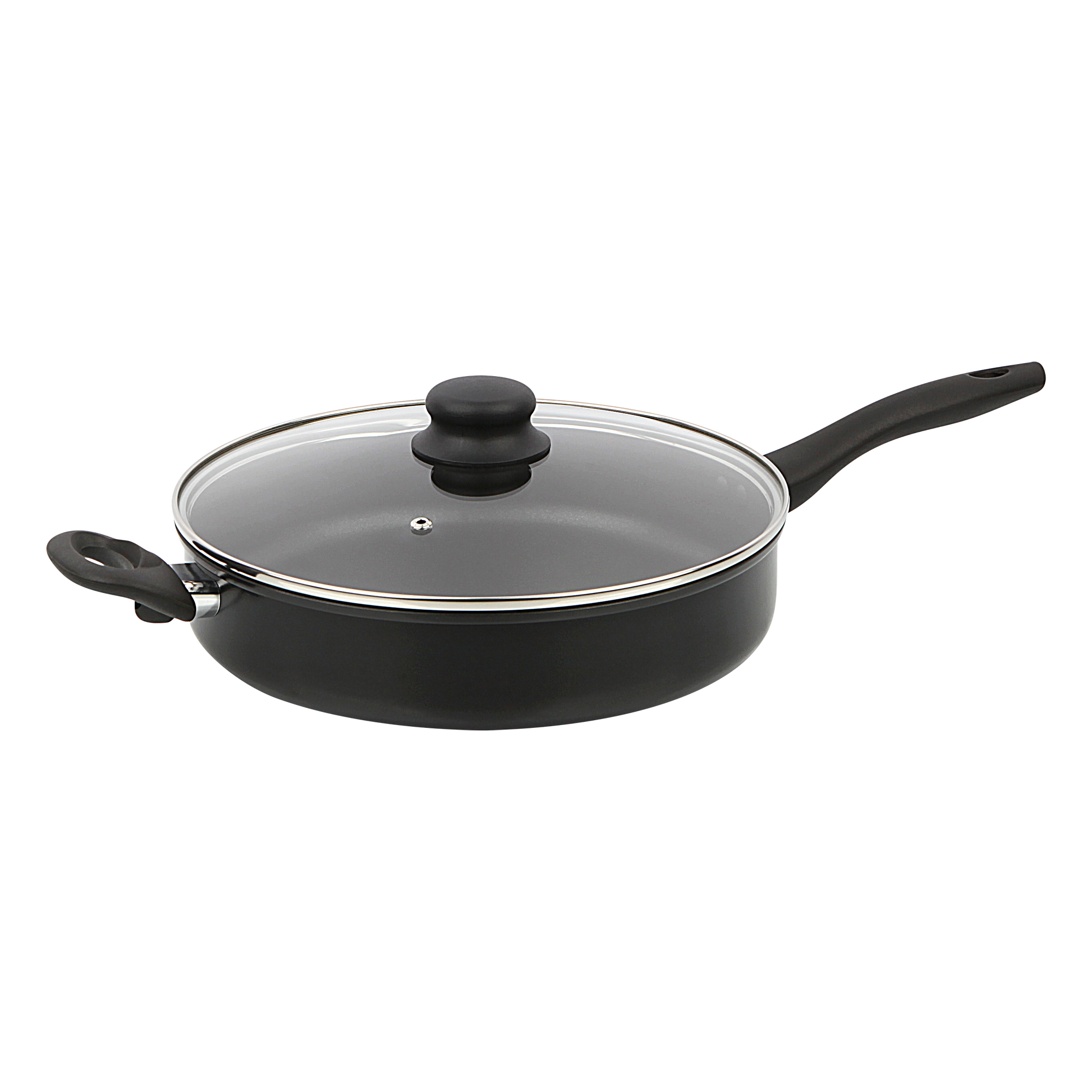 Mainstays 4-Quart Nonstick Jumbo Cooker Frying Pan, Black