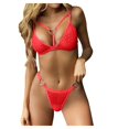 thumbnail image 1 of Sujetador de lencería Sexy para mujer, ropa interior, patrón de amor, encaje, lencería erótica para mujer, sujetador + pijama de Tanga, conjunto de ropa interior transparente Tan Jianjun unisex, 1 of 2