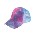 thumbnail image 3 of Women's Ponytail Baseball Cap Tie Dye Hat Sun Protection Girls Cap Baseball Cap, 3 of 3