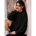 thumbnail image 4 of Womens Oversized Sweatshirts Highneck Pullover Long Sleeve Hoodies Tops Fall Fashion Outfits Clothes Black XL, 4 of 8