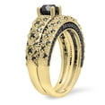 thumbnail image 2 of Dazzlingrock Collection 1.45 Carat (ctw) 18K Round Black Diamond Bridal Engagement Ring Set 1 1/2 CT, Yellow Gold, Size 5, 2 of 3