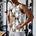 thumbnail image 5 of Uemuo French Bulldog 2 Pattern Men's Muscle Shirts Sleeveless Dry Fit Gym Workout Tank Top Lightweight Sports Tank Top Beach Tank Top, Loose-fit Sleeveless Shirt-XX-Large, 5 of 7