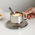 thumbnail image 4 of Taza De Té Latte Cappuccino, Juego De Tazas De Café Con Aislamiento Multiusos Simple Moderno A Prueba De Herrumbre Con Platillo De Cuchara Para El Hogar ANGGREK No, 4 of 7
