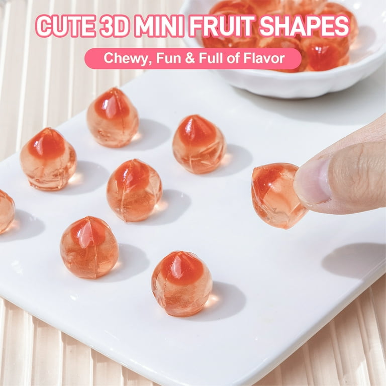 Amos 4D Gummy Peach Burst, Real Juice Filled Fruit Snacks, Gluten