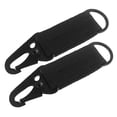 thumbnail image 1 of Llavero de correa de nailon con hebilla para cinturón de exterior, cierre multifuncional para montañismo, mochila de senderismo, llavero negro, 1 of 14