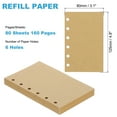thumbnail image 2 of Uxcell A7 Refill Paper, Unlined Blank Kraft Paper Refillable Paper 6 Hole Filler Inserts Loose Leaf Paper for 6 Ring Binder, 80 Sheets/160 Pages, Beige, 2 of 7