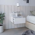 thumbnail image 2 of Tuhome Adele Floating Nightstand with One Drawer and Two Lower Shelves, Wall-Mounted shelf, 2 of 7