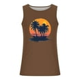 thumbnail image 4 of Dagegui Men's Crew Neck Sleeveless Shirts Fashion Palm Tree Graphic Tank Tops Big and Tall Hawaiian Muscle Tee Outdoor Active Vest Brown L, 4 of 5