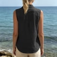 thumbnail image 7 of ZGRBOU Womens Sleeveless Button Down Shirts Summer Cotton Linen V Neck Blouses Solid Color Casual Work Tank Tops, 7 of 7