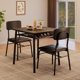 thumbnail image 5 of Mesa de comedor para 2 con estante de almacenamiento, mesa pequeña para cocina con marco de metal, mesa cuadrada con 2 sillas tapizadas, juego de comedor de 3 piezas para espacio pequeño, 5 of 7