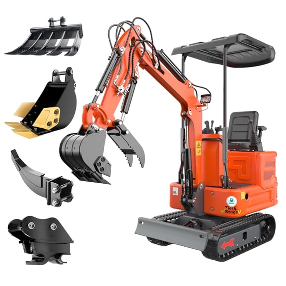 DigMaster 1.2-Ton Mini Excavator Equipped with Pilot System 13.5HP B&S Petrol Engine Suitable for Homes Farms Municipal Parks Etc EPA Certification