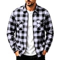 thumbnail image 2 of Atkumj Mens Plaid Jacket Casual Long Sleeve Zip Up Outerwear Trendy Ribbed Cuffs and Hem Fall Jackets for Men M, 2 of 8