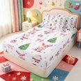thumbnail image 2 of Manfei Winter Holiday Zipper Full Size Comforter Sets with Fitted Sheet and 2 Pillowcases,Festive Christmas Tree Zipper Bedding Set,Pink Reversible,4-Piece, 2 of 7