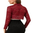 thumbnail image 4 of Cardigan en Dentelle Crochetée pour Femmes Manches Longues à Volants Boléro Décontracté, 4 of 4