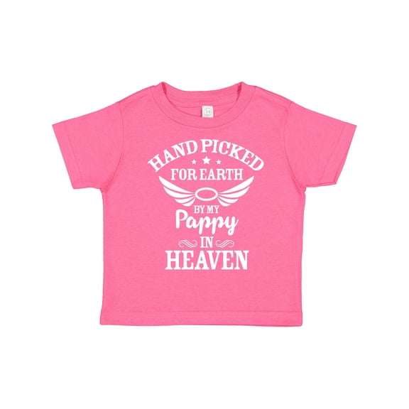 Inktastic Handpicked for Earth by My Pappy in Heaven with Angel Wings Boys or Girls Toddler T-Shirt