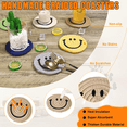 thumbnail image 3 of Posavasos divertidos para bebidas con soporte, posavasos trenzados hechos a mano para mesa de centro, 3 of 5