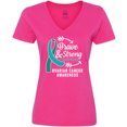 thumbnail image 3 of Inktastic Ovarian Cancer Awareness Brave and Strong with Arrows Women's V-Neck T-Shirt, 3 of 5