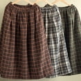 thumbnail image 2 of Women Plaid Skirt with Pockets Midi Length Vintage A Line Skirts (White XXL), 2 of 4
