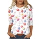 thumbnail image 1 of Tops de Cuello Redondo para Mujeres con Estampado de Carnaval, Blusa Casual de Manga 3/4 para Uso Diario, 1 of 7