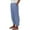 30# Royal Blue, variant on RPVATI Women Linen Pants Summer Wide Leg Elastic Waist Drawstring Beach Pants Loose Fit Side Button Lightweight Trousers with Pockets Khaki S