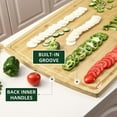 thumbnail image 3 of Twister.CK 36" x 24" Extra Large Bamboo Cutting Board for Kitchen with Juice Groove and Handles, Chopping Board for Meat, Bamboo Stove Top Cover, Wood Charcuterie Board Serving Tray, 3 of 7