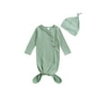 thumbnail image 1 of goowrom Sac de Couchage et Bonnet pour Bébés, Couleur Unie, Manches Longues, Col Rond, 1 of 6