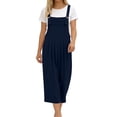 thumbnail image 3 of Stamzod Capri Jumpsuits for Women 2026 Casual Sleeveless Wide Leg Rompers with Pockets One Piece Overalls Navy XL, 3 of 6