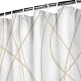 thumbnail image 4 of Beige Khaki Shower Curtain for Bathroom with Hooks, Extra Long Shower Curtain Set Stripe Bath Curtains Decorative White Shower Curtains Water Repellent Washable, 72x84, 4 of 4