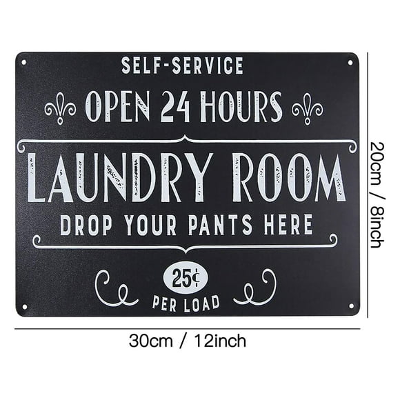 Boovnll Room Decor, Laundry Decor for Laundry Room Open 24 Hours Laundry Room Wall Decor Metal Sign, Home Decor, Bedroom Decor, Living Room Decor