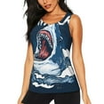 thumbnail image 2 of Picia Shark Pattern Women's Workout Tank Top,Breathable Activewear,Slim Fit Athletic Top,Versatile Workout Moisture-wicking top-XX-Large, 2 of 9