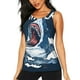 thumbnail image 1 of Fotbe Shark Blusas Sin Mangas para Mujer – Estilo Casual, Corte Suelto, Slim-Fit, Cuello Redondo Deportivo, Tops de Verano para Gimnasio y Yoga-Large, 1 of 7