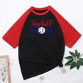 thumbnail image 5 of Camiseta holgada cómoda debajo de la cintura con cuello redondo y estampado elegante para mujer, blusa de manga corta, Tops informales OAVQHLG3B Store lin121212, 5 of 5