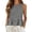 Grey, variant on Women's Ruffle Hem Tank Top, Sleeveless Button Back Summer Vest, Plain Casual Layering Blouse