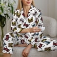 thumbnail image 5 of KLL Bulldog Sunglasses Face Print Women's Long Sleeve Pajamas with Pants Sleepwear Loungewear 2 Set-Large, 5 of 7