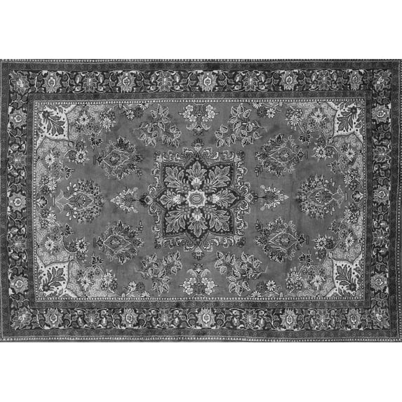 Ahgly Company Indoor Rectangle Medallion Gray Traditional Area Rugs, 7' x 10'