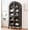 1-BLACK, variant on Fsbecl 70.9" fluted tall storage cabinet, arched bookcase cabinet Suitable for Living Room